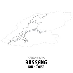 BUSSANG Val-d'Oise. Minimalistic street map with black and white lines.
