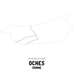 OCHES Somme. Minimalistic street map with black and white lines.
