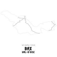 BAX Val-d'Oise. Minimalistic street map with black and white lines.