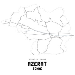 AZERAT Somme. Minimalistic street map with black and white lines.