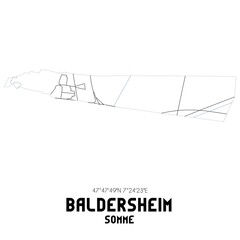 BALDERSHEIM Somme. Minimalistic street map with black and white lines.