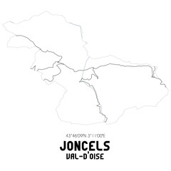 JONCELS Val-d'Oise. Minimalistic street map with black and white lines.