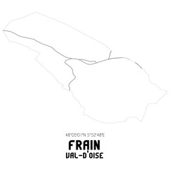 FRAIN Val-d'Oise. Minimalistic street map with black and white lines.