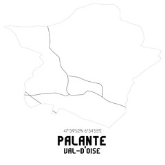 PALANTE Val-d'Oise. Minimalistic street map with black and white lines.