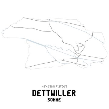 DETTWILLER Somme. Minimalistic street map with black and white lines.