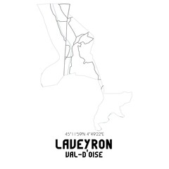 LAVEYRON Val-d'Oise. Minimalistic street map with black and white lines.