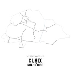 CLAIX Val-d'Oise. Minimalistic street map with black and white lines.