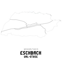 ESCHBACH Val-d'Oise. Minimalistic street map with black and white lines.