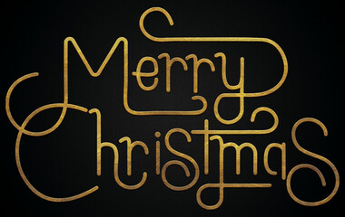 Merry Christmas golden calligraphy design banner 