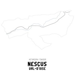 NESCUS Val-d'Oise. Minimalistic street map with black and white lines.