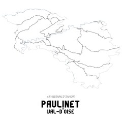PAULINET Val-d'Oise. Minimalistic street map with black and white lines.