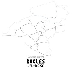 ROCLES Val-d'Oise. Minimalistic street map with black and white lines.