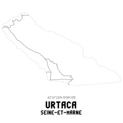 URTACA Seine-et-Marne. Minimalistic street map with black and white lines.