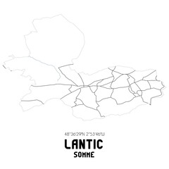 LANTIC Somme. Minimalistic street map with black and white lines.