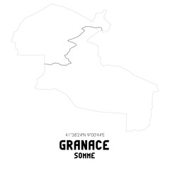 GRANACE Somme. Minimalistic street map with black and white lines.