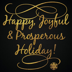 Happy joyful and prosperous holiday golden calligraphy design banner 