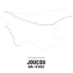 Fototapeta premium JOUCOU Val-d'Oise. Minimalistic street map with black and white lines.
