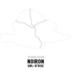 NOIRON Val-d'Oise. Minimalistic street map with black and white lines.