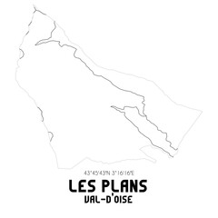 LES PLANS Val-d'Oise. Minimalistic street map with black and white lines.