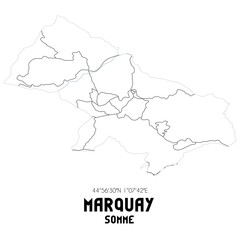 MARQUAY Somme. Minimalistic street map with black and white lines.