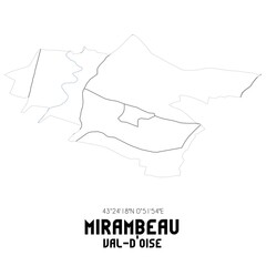 MIRAMBEAU Val-d'Oise. Minimalistic street map with black and white lines.