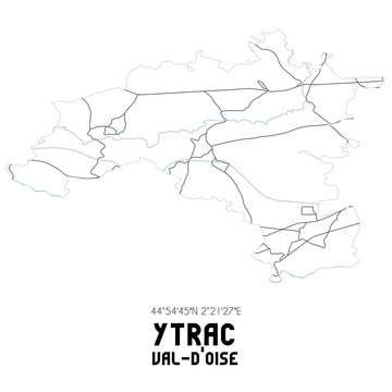 YTRAC Val-d'Oise. Minimalistic street map with black and white lines.