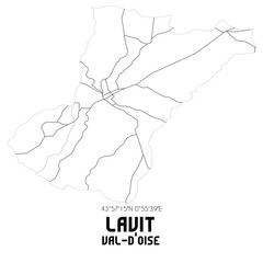 LAVIT Val-d'Oise. Minimalistic street map with black and white lines.