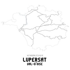 LUPERSAT Val-d'Oise. Minimalistic street map with black and white lines.