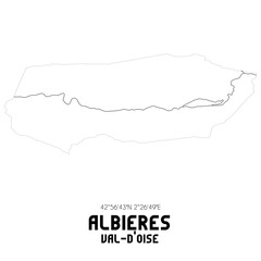 ALBIERES Val-d'Oise. Minimalistic street map with black and white lines.