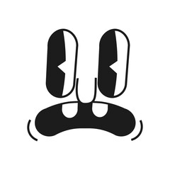 Obraz premium Cartoon mascot character. Vintage retro faces. Vector funny smile.