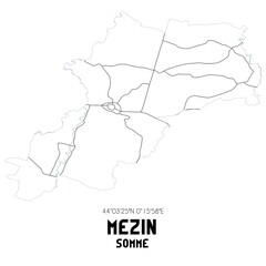 Obraz premium MEZIN Somme. Minimalistic street map with black and white lines.