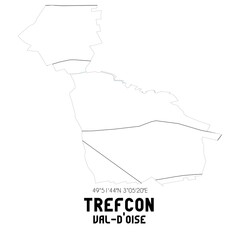 TREFCON Val-d'Oise. Minimalistic street map with black and white lines.