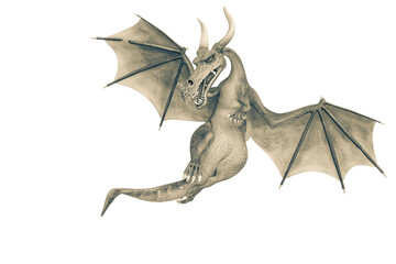 Naklejka premium dragon cartoon is watching