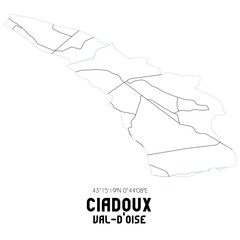 CIADOUX Val-d'Oise. Minimalistic street map with black and white lines.