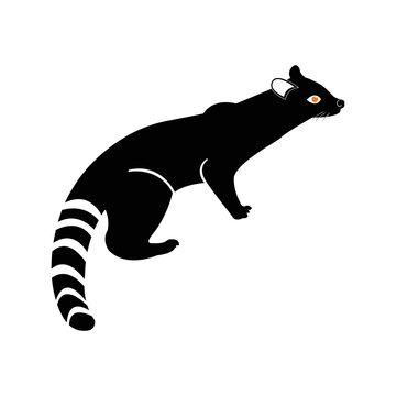 Wild exotic pet genets cat icon | Black Vector illustration |