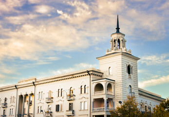 Telavi, Georgia - 6th novermber, 2022: Old historical buildings in Telavi city center old town area. Georgian architecture in Kakheti region, Telavi town