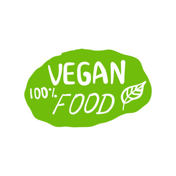 Vegan food. Eco organic labels. Bio ecology vegan badge hand drawn. Vector healthy food icon