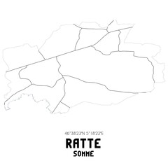RATTE Somme. Minimalistic street map with black and white lines.