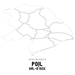 POIL Val-d'Oise. Minimalistic street map with black and white lines.