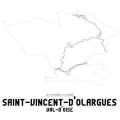 SAINT-VINCENT-D'OLARGUES Val-d'Oise. Minimalistic street map with black and white lines.
