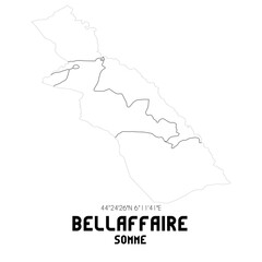 BELLAFFAIRE Somme. Minimalistic street map with black and white lines.
