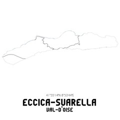 ECCICA-SUARELLA Val-d'Oise. Minimalistic street map with black and white lines.