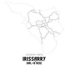 IRISSARRY Val-d'Oise. Minimalistic street map with black and white lines.