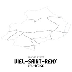 VIEL-SAINT-REMY Val-d'Oise. Minimalistic street map with black and white lines.