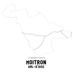 MOITRON Val-d'Oise. Minimalistic street map with black and white lines.