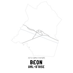 BEON Val-d'Oise. Minimalistic street map with black and white lines.