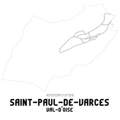 SAINT-PAUL-DE-VARCES Val-d'Oise. Minimalistic street map with black and white lines.