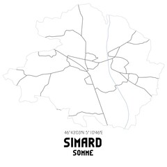 SIMARD Somme. Minimalistic street map with black and white lines.