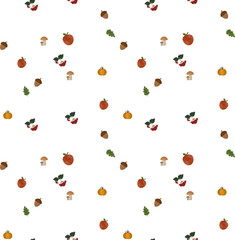 pattern with fruits,vegetables and berries .vector illustration of plants