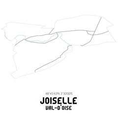 JOISELLE Val-d'Oise. Minimalistic street map with black and white lines.